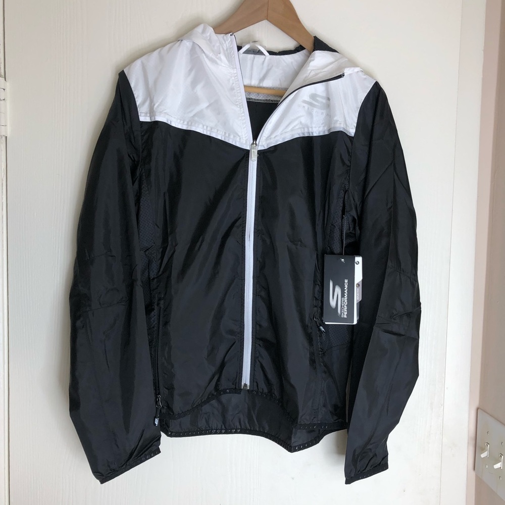 Sketchers Performance Reflective Black White Windbreaker